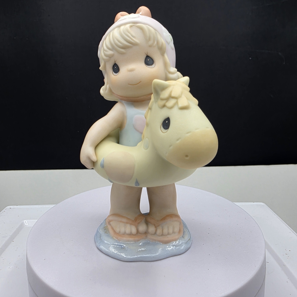 Vtg 1996 Precious Moments You're A Life Saver to Me 5" Girl Horse Boxed 204854